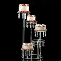 Support à gâteau en acrylique à 5 niveaux, chemin de cristal, événement, fête, mariage, centre de table, présentoir à cupcakes, décorations de mariage