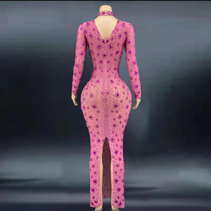 NOVANCE Y2095-C服女性卸売スパークリングクリスタルハートピンクブライドメイドドレスデビューガウン結婚披露宴 - Product Image 5