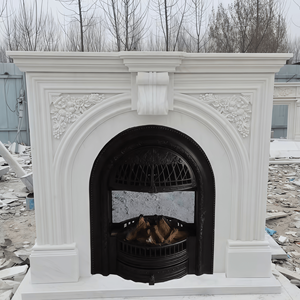 लिविंग रूम विला और होटल इनडोर सजावट के लिए यूरोपीय डिजाइन के साथ अनुकूलित उच्च गुणवत्ता वाले सफेद संगमरमर पत्थर की चिमनी - Product Image 3