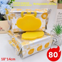 Papier toilette humide Jia Enbao, 80 feuilles, épaissi, jetable, en matériau spunlace, 18x14cm, 1 paquet, modèle 2022, pour usage domestique