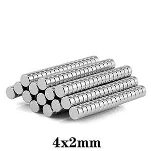 แม่เหล็กถาวรทรงกลมขนาดเล็ก4x2มม. แผ่นแม่เหล็กเส้นผ่านศูนย์กลาง4x2มม. วัสดุ4mmx2mm-Magnetic - Product Image 5