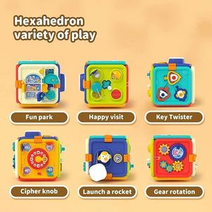 New Arrival Toddlers 6 in 1 Multifunction Detachable Play Early Developmental Educational Baby <b>Activity</b> <b>Cubes</b> Montessori Toy - Product Image 2