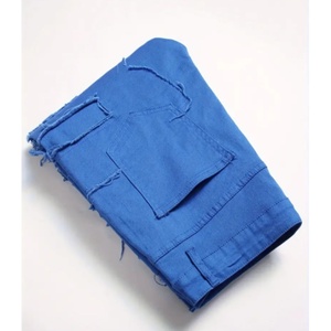 Nuevos Jeans Desgastados para Hombre - Diseño Azul con Ondas y Bordes, Silueta Ajustada, Adecuados para Ropa Urbana y Tendencias de Moda Hip-hop - Product Image 3