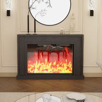 Cheminée électrique encastrable BOWEIYA moderne en dalle de roche avec flamme simulée, chauffage décoratif pour salon intérieur