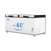 Congélateur coffre commercial à 3 portes de grande capacité 880L avec éclairage LED pour la conservation des aliments congelés, du poisson et de la crème glacée