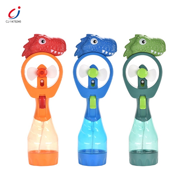 Chengji Water Spray Toy Fans Colorful Dinosaurs Portable Handheld Cartoon Animal Shape Mini Water Spray Fan Toy for Kids
