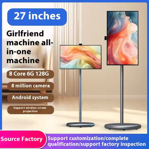 Écran tactile intelligent Bestie Machine de 27 pouces, système d'exploitation Android, support au sol tout <span class=keywords><strong>en</strong></span> métal pour ascenseur, vidéo, <span class=keywords><strong>fitness</strong></span> et usage bureautique - Product Image 2