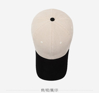 Gorra de Béisbol Curva de 6 Paneles Personalizada JX, Estilo Retro, Color Doble Tono, Pana, Protección Solar para Exteriores, Versión Lisa Disponible