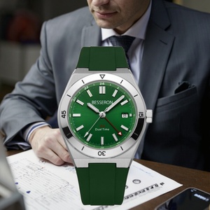 Relojes de Pulsera de Cuarzo con Correa de Goma de Lujo, Marca Privada OEM ODM con Logotipo Personalizado Besseron, Movimiento Japonés, para Hombre - Product Image 4