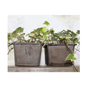 Hanging Planter <b>Basket</b> Rustic Styled Galvanised Metal Planters for Window - Product Image 2