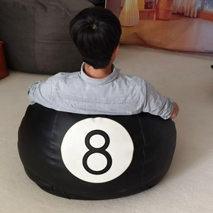 Personnalisé noir 8 boules de billard pouf canapé Faux <span class=keywords><strong>cuir</strong></span> enveloppement pouf chaise chambre salon confortable amusant paresseux canapé - Product Image 3
