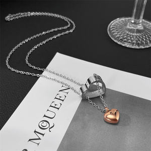Venta caliente de doble capa corazón encanto corazón diseño cremación urna recuerdo colgante botella collar con accesorio - Product Image 3