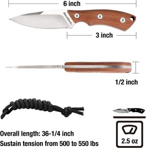 Cuchillo Plegable Táctico de Supervivencia con Hoja Fija de Acero Inoxidable y Mango de Madera DIY para Caza y Camping al Aire Libre, Venta al por Mayor OEM - Product Image 4
