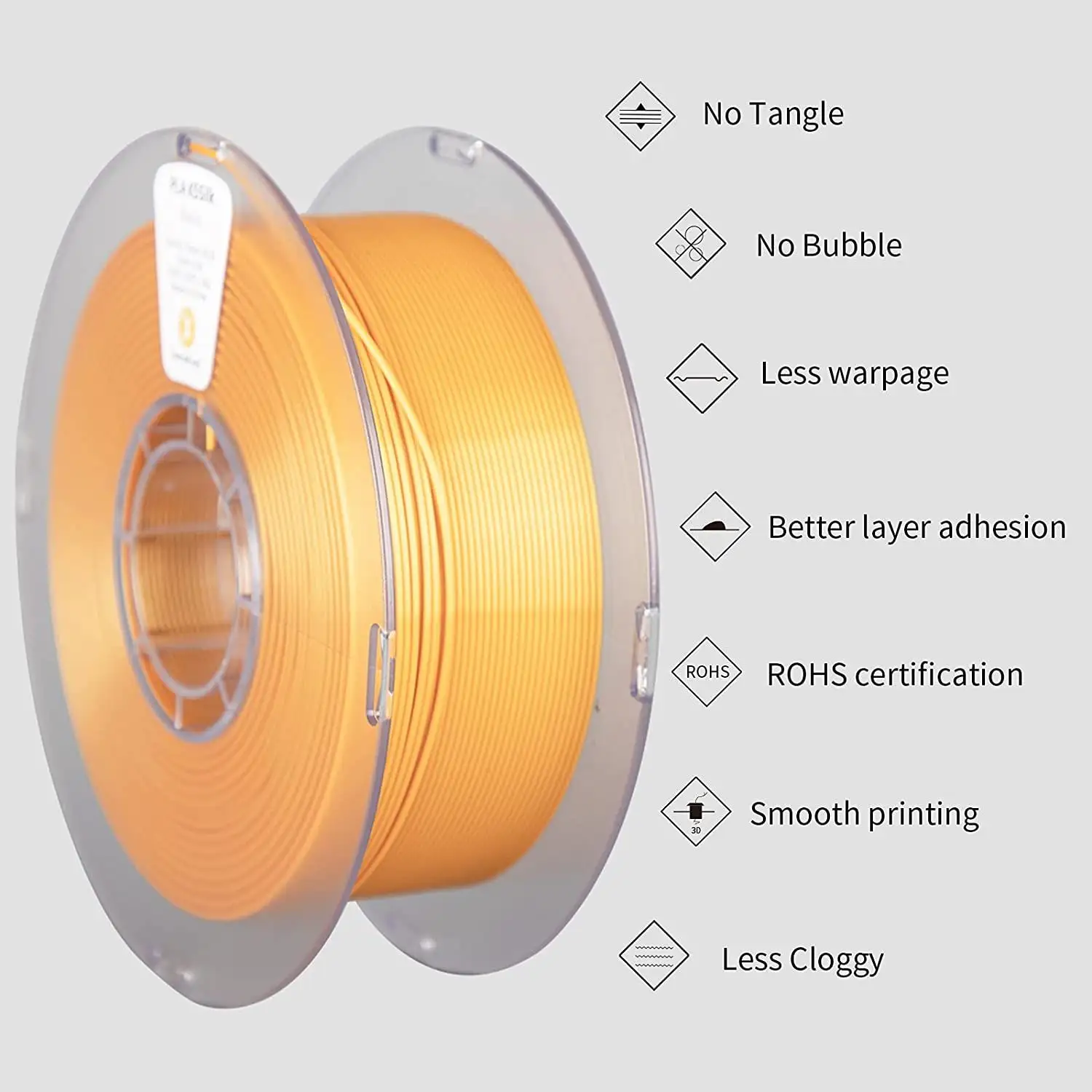 Kexcelled Gold Silver Silk Filament 1,75 Mm Impresión 3D Varillas de plástico Filamentos 1,75 2,85