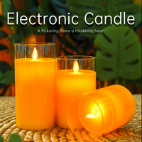 Offres Spéciales lumières LED sans flamme décoration pilier verre bougies électriques LED ensemble de bougies avec télécommande