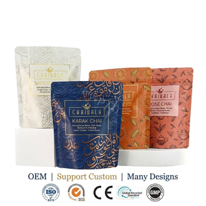 Sachet Doypack refermable personnalisé avec fermeture éclair <span class=keywords><strong>pour</strong></span> thé en vrac, emballage mat avec estampage à chaud - Product Image 1