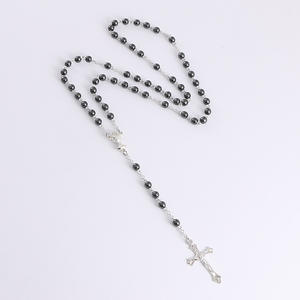 Komi vente chaude chapelet noir calculs biliaires colliers jésus vierge marie catholique religieux chapelet collier pour Pary - Product Image 4