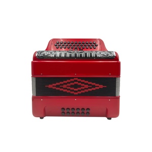 Fisarmonica Professionale SEASOUND JB3412C Rossa, 34 Tasti, 12 Bassi, 3 Registri, Diatonica, Copertura in Celluloide, Portatile, Griglia Nera e Argento - Product Image 1