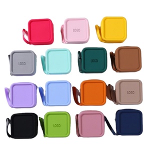 Silicone Coin <b>Purse</b>, Headphone Bag, Women's square Storage Bag, Red Envelope Makeup Bag, Anti slip sealed <b>Small</b> square Bag - Product Image 1