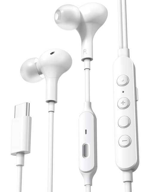 USB C Headphone with 7 Voice Change for iPhone 15,iPad Pro,Samsung S24 S23 Ultra,Funny Type C Wired Earbuds Earphones for TikTok
