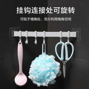 <b>Adhesive</b> Wall <b>Hooks</b> 6 Pack Plastic Towel <b>Hooks</b> For Kitchen Bathroom No Drilling Residue Free - Product Image 3