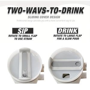 Gobelet isotherme personnalisé à double paroi de 40 oz avec poignée, en acier inoxydable, grande tasse de voyage avec couvercle et paille - Product Image 3