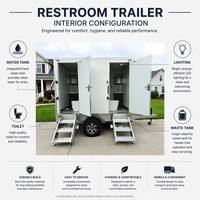 Remorque de toilettes mobiles portables montées sur camion, aménagement de cabine personnalisé, pour camping en plein air