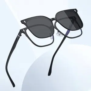 New Fashion Ready goods Men Magnetic Clip on Polarized Sunglasses Women Sun Vision Shade glasses Day and Night Sun Glasses 7021