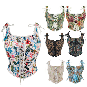 Various Styles Corset Tops for Women Renaissance Lace up Floral Shapewwear Overbust Boned Bustier Bodice - Product Image 1