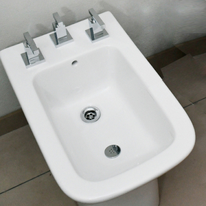 Inodoro femenino sin electricidad con mezclador de suelo, bidé de 3 orificios, acabado mate, con ducha y mueble. - Product Image 5