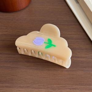 Korean Style Acrylic Cute Cartoon Flower Tulip Cloud Hair Claw Clip for Women Shark Clamp Hairstyles Hair Accessory Custom - Product Image 2