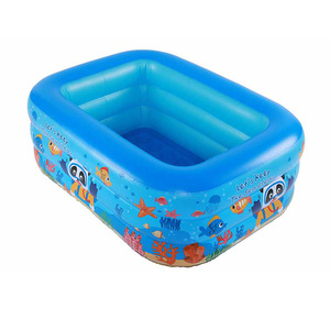 Piscina inflable cuadrada para niños con diseño impreso, piscina de juegos acuáticos para interiores y exteriores con patrón de tema marino. - Product Image 2