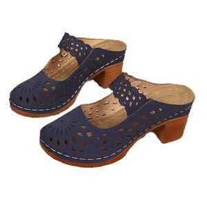 รองเท้าส้นเตี้ยแบบสวม รุ่นใหม่สำหรับฤดูร้อน ไซส์ใหญ่ ส้นหนา ปิดนิ้วเท้า สำหรับผู้หญิง - Product Image 5