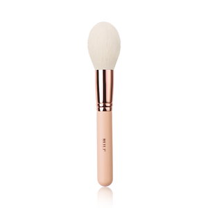 Brocha de maquillaje grande y esponjosa con mango blanco, de fibra de lana nano suave, para rostro, colorete y maquillaje, con logotipo personalizado. - Product Image 1