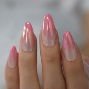 <span class=keywords><strong>Faux</strong></span> ongles pêche rose, nouveautés, ongles artificiels longs en amande, ombré métallique, <span class=keywords><strong>faux</strong></span> ongles - Product Image 6