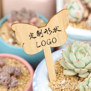 Étiquette en bois Zhengchuang pour plantes, 10x6x0.3cm, couleur naturelle, pour succulentes, panneau décoratif avec logo personnalisé - Product Image 1
