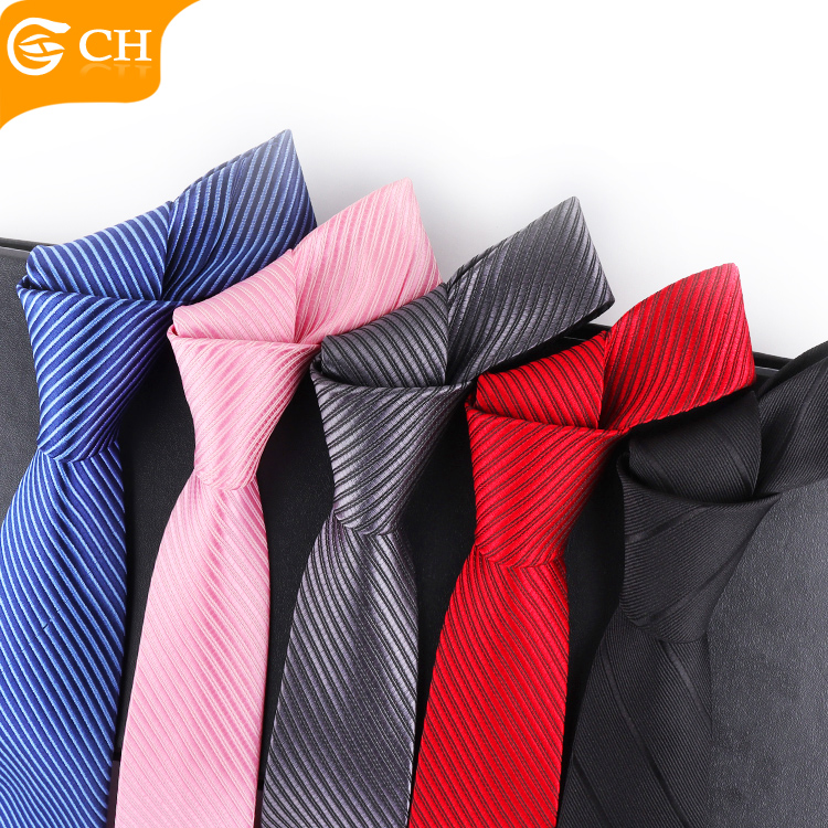 Wholesale High Quality Multi-pattern Silk Ties Solid Woven Neck Tie for Men Custom Colorful Glossy Stripe Polyester Tie