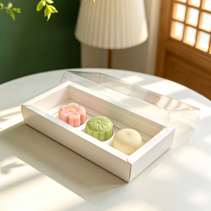 Cajas de Embalaje Rectangulares Largas de Papel para Alimentos IMEE, con Tapa Transparente, para Macarons Caseros - Product Image 1