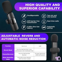 Microphone Lavalier sans Fil Professionnel K8 K9 pour Vlog, Enregistrement Audio USB-C Rechargeable
