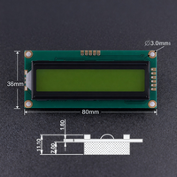 Módulo de interfaz I2C RGB de matriz de puntos de caracteres 16x2, color amarillo verde, 1602A-19, resolución 5P/6P, retroiluminación LCD de 5V, controlador IC AIP31068