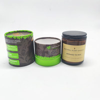 Boîte de tube de bougie en papier kraft biodégradable écologique de luxe personnalisé emballage en papier cylindrique de thé en verre artisanal écologique