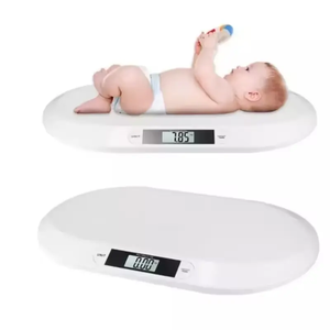 20 في المنزل مع مقياس طفل أبيض بيضاوي مقياس وزن كهربائي بطارية بلاستيك ABS كاملة - Product Image 3