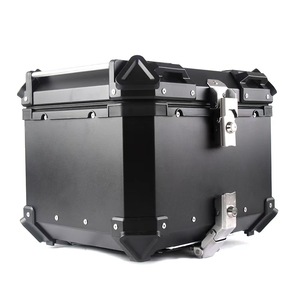 Motorcycle Large-capacity Aluminum Tail Box Shockproof And Waterproof Aluminum Box 55L Large-capacity Black