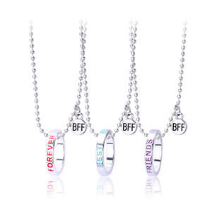 3 pz/set Best Friend Forever collana Set femminile Boho anello ciondolo Bff amicizia Choker collana di moda regalo di gioielli - Product Image 6