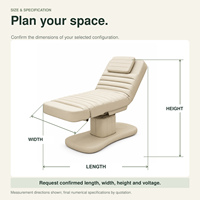 Fauteuil de beauté électrique avec appui-tête rembourré et coussin profilé pour spa, salon, soins de la peau, traitement des cils, OEM ODM personnalisé