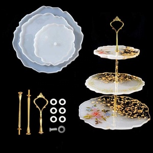 OEM/ODM Epoxy Moule <strong>Poxy</strong> Art Cupcake Plate 3 Tier Cake Stand Casting Silicone Tray Molds for <strong>Resin</strong> - Product Image 6