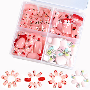 96 Uds./caja Puntas de <span class=keywords><strong>Uñas</strong></span> Acrílicas Rosadas con Diseño de <span class=keywords><strong>Leopardo</strong></span> y Lazo Francés, Cortas, Cuadradas, Almendradas, <span class=keywords><strong>Uñas</strong></span> Postizas al por Mayor - Product Image 5