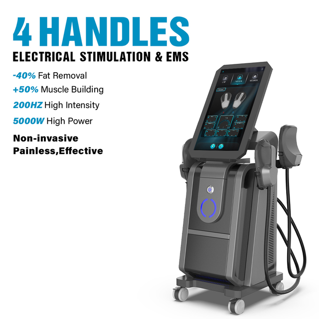 Perfectlaser 14T 200HZ HIEMT RF EMS Slimming Machine 5000W 4 Handles Body Contouring Non-invasive Fat Burning Muscle Building