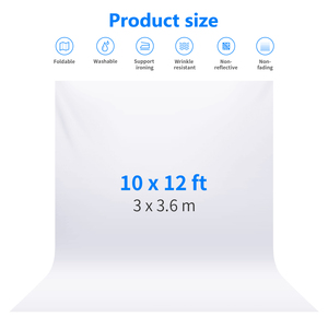 Neewer 3x3.6M PRO <span class=keywords><strong>Studio</strong></span> <span class=keywords><strong>photo</strong></span> <span class=keywords><strong>Fond</strong></span> de <span class=keywords><strong>studio</strong></span> pliable en polyester de qualité supérieure pour la photographie, la vidéo et la télévision - Product Image 2