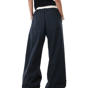 Pantalones casuales de dos tonos para mujer con elementos únicos de bloques de color - Product Image 4